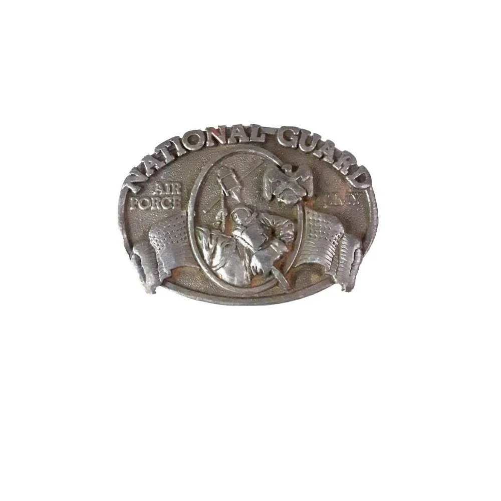 Bergamot Brass Works Belt Buckle Vtg‎ 1982 National Guard Air Force Army …